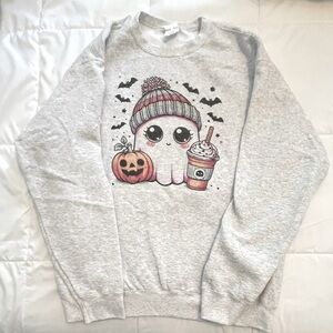 Cute Halloween Ghost Sweatshirt Size Large